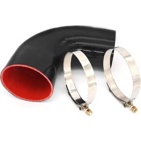 90 درجة خراطيم السيليكون مقرن الكوع ، مقرن السيليكون 4-ply 4-ply 4 '(102 مم) clamp + t-bolt لأنابيب توربو/intercooler/السحب ، إلخ.