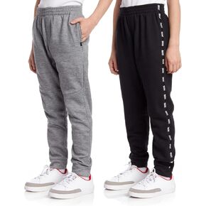 DKNY Boys' Sweatpants - 2 Pack Lightweight Performance Fleece Joggers for Boys - Breathable Athletic Jogger Pants (8-12)