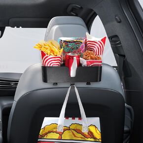 Benlari Car Headrest Backseaterger مع حامل كوب 3.7 بوصة - 3 في 1 مقعد منظم السنانير مسند رأس منظم ، تخزين متعدد الوظائف لإكسسوارات السفر الخلفية للسيارة (2 مساءً)
