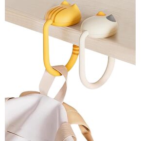 2PCS Cute cat Shaped Purse Hook for Table Handbag Hanger for Desk Heavy Duty Purse Hook Bag Holder Made of high-Strength Bag Holder for Table Purse Hook for Desk (Cat Shaped Purse Hook)