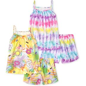 The Children's Place Girls Sleeveless Tank Top and Shorts 2 Piece Pajama Set