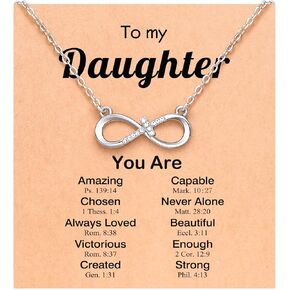 UNGENT THEM Love is Forever Infinity Cross Necklace for Granddaughter Daughter Birthday Christmas Valentines Religious Easter Gifts