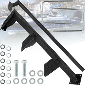 Boat Step Deep V Trailer Steps with Safety Handle, 30.8'' Top Step Height, Non-Slip Surface, Fit for Universal Bass Boat, 400 lbs. Load Capacity