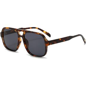 Retro Aviator Sunglasses for Women Men Trendy Classic 70s Square Aviator Sun Glasses Vintage Shades