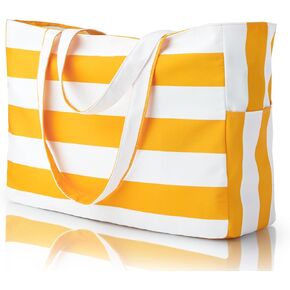 Iioscre Beach Bag for Women,Waterproof Beach Tote with Zipper and Pocket, Sandproof Large Swim Pool Bag for Travel
