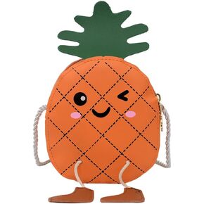 Small Crossbody Purse for Little Girls, Cute Pineapple Shape Crossboby Sholuder Bag Girls Kids Cute Coin Purse Handbag Wallet (Pink)