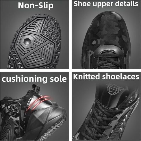 Mens Breathable Mesh High Top Basketball Shoes Fashion Running Tennis Sneakers High Rebound Non-Slip Sport Shoes in Saudi Arabia