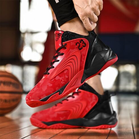 Mens Breathable Mesh High Top Basketball Shoes Fashion Running Tennis Sneakers High Rebound Non-Slip Sport Shoes in Saudi Arabia