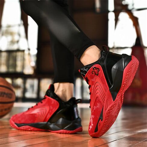 Mens Breathable Mesh High Top Basketball Shoes Fashion Running Tennis Sneakers High Rebound Non-Slip Sport Shoes in Saudi Arabia