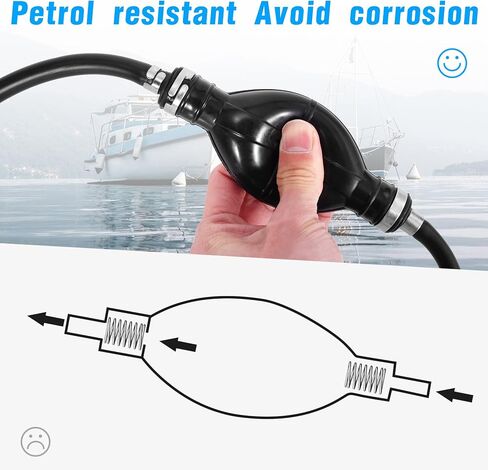 Fuel Line Assembly 1/4" 6mm Hose Line Universal Boat Fuel Line with Primer Bulb Steel Hose Clamps for Marine Outboard Boat Motor RVs in Saudi Arabia