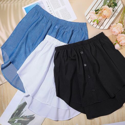 Geyoga Shirt Extender for Women 3 Pcs Adjustable Fake Layering Leggings Top Lower Sweep Shirt Undershirt Skirt in Saudi Arabia