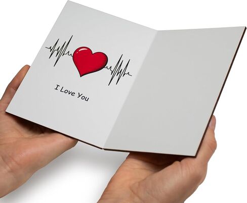 Handmade Wooden Happy Anniversary Card with Holder. Wood Wedding Anniversary Cards for Him, Husband, Her, Wife or Parents, Couple. in Saudi Arabia