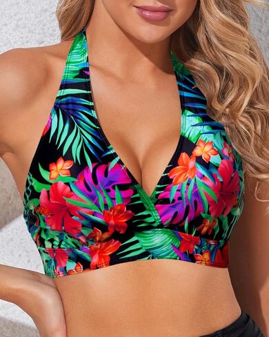 Tempt Me Women Pink Purple Halter Bikini Top Push Up Swimsuit Top Only L in Saudi Arabia