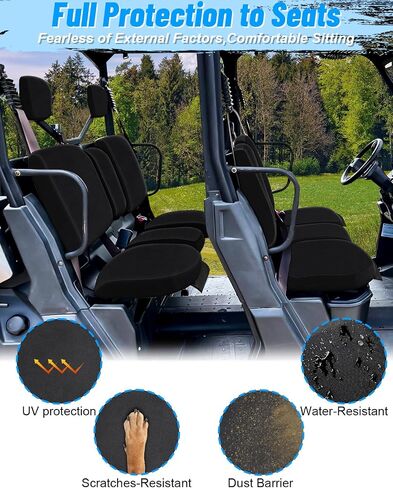 أغطية مقاعد StarknightMT UTV Defender، غطاء مقعد مقاوم للماء 1680D متوافق مع 2017-2024 Can Am Defender MAX مع جيوب تخزين وغطاء مقعد مقسم وملحقات المدافع (مموهة) in Saudi Arabia