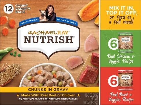 Nutrish Rachael Ray Chunks in Gravy Gentle Digestion Wet Dog Food, Real Lamb, Pumpkin & Chicken Recipe, 13 oz. Cans (Pack of 12) in Saudi Arabia