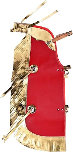 HILASON Western Leather Kids Junior Youth Pro Rodeo Bull Riding Chaps Black | Bull Riding Chaps | Western Chaps Leather in Saudi Arabia