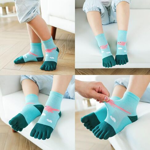 2 أزواج من القطن خمسة إصبع الجوارب الجوارب الرياضية الجوار شبكات التنفس شبكات الجوارب اللباس الجوارب للأطفال الفتيات 2-9 سنوات in Kuwait