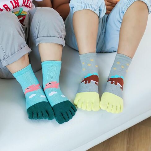 2 أزواج من القطن خمسة إصبع الجوارب الجوارب الرياضية الجوار شبكات التنفس شبكات الجوارب اللباس الجوارب للأطفال الفتيات 2-9 سنوات in Kuwait