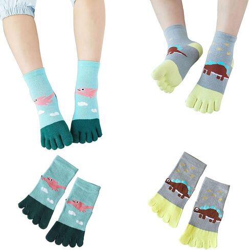 2 أزواج من القطن خمسة إصبع الجوارب الجوارب الرياضية الجوار شبكات التنفس شبكات الجوارب اللباس الجوارب للأطفال الفتيات 2-9 سنوات in Kuwait