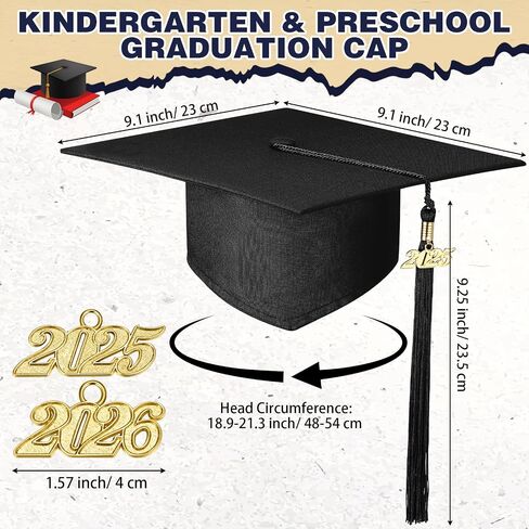 Coume 6 Sets Kindergarten Graduation Caps for Kids with 2025 2026 Tassel in Saudi Arabia