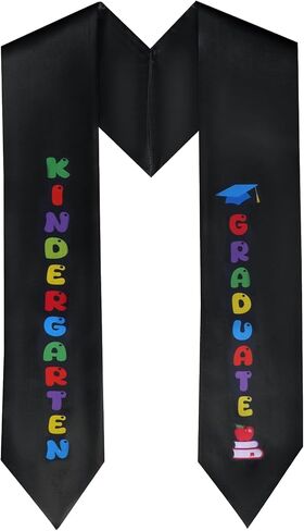 Kindergarten Graduation Sash 2025, Unisex Preschool Graduation Stole with Colorful Word in Saudi Arabia