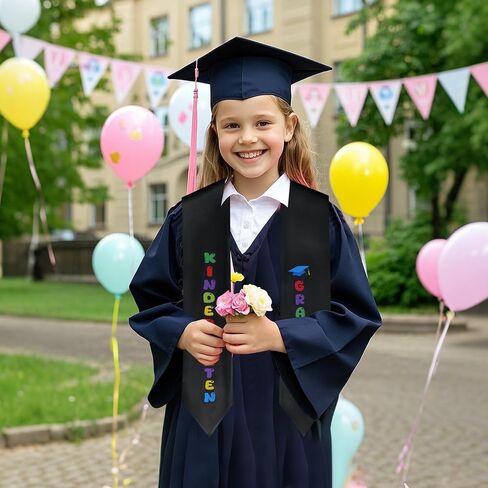 Kindergarten Graduation Sash 2025, Unisex Preschool Graduation Stole with Colorful Word in Saudi Arabia