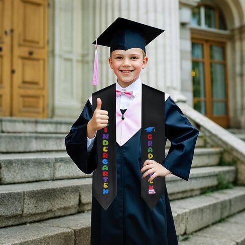 Kindergarten Graduation Sash 2025, Unisex Preschool Graduation Stole with Colorful Word in Saudi Arabia