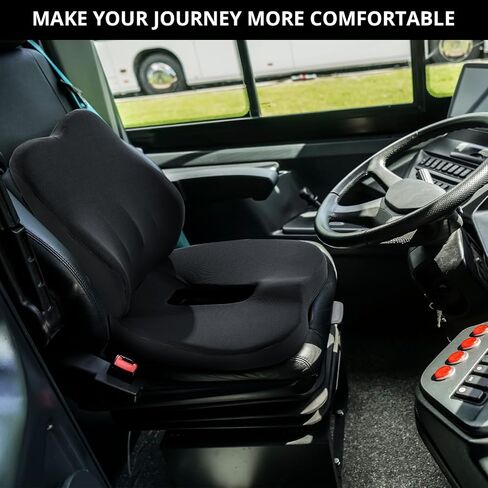 HOMBYS Memory Foam Truck Seat Cushion,Truck Seat Cushions for Truck Drivers,Semi Truck Truck Driver Seat Pad & Back Support for Truck Drivers,Semi Truck Driver Accessories,Black in Kuwait