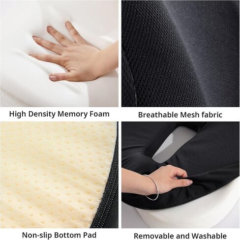 HOMBYS Memory Foam Truck Seat Cushion,Truck Seat Cushions for Truck Drivers,Semi Truck Truck Driver Seat Pad & Back Support for Truck Drivers,Semi Truck Driver Accessories,Black in Kuwait