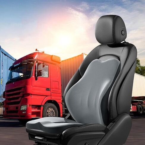 HOMBYS Memory Foam Truck Seat Cushion,Truck Seat Cushions for Truck Drivers,Semi Truck Truck Driver Seat Pad & Back Support for Truck Drivers,Semi Truck Driver Accessories,Black in Kuwait