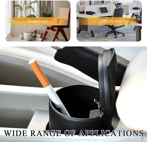 Car Ashtray with Lid, Automotive Ashtray with Lid Smell Proof, Smokeless Cigarette Ashtray Holder Cup with LED Blue Light for Most Vehicles, Universal Car Accessories in Kuwait