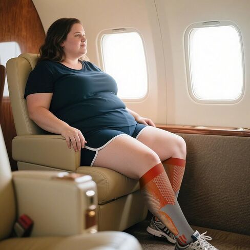 CUBlEX 4 Pairs Plus Size Compression Socks Unisex 20-30mmHg Knee high XXL- XXXXL for Woman & Man in Saudi Arabia