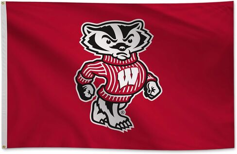 Wisconsin Badgers College Sports Printed Flag - NCAA Licensed - Super Polyester 2' x 3' School Banner (Red, White) in Saudi Arabia