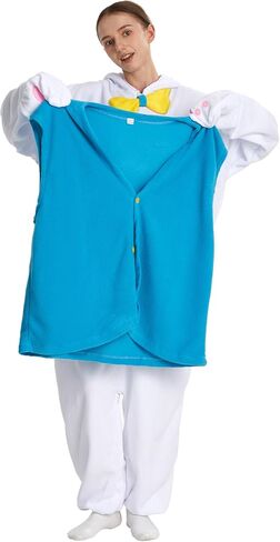 Adult Onesie Rabbit Costume Easter Unisex Cosplay Plush Animal Pajama Halloween Cute Jumpsuit for Women Men in Saudi Arabia
