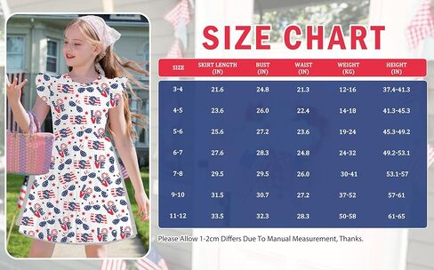 Kids USA Dress for Girls 4th of July Dresses American Flag Skirts Patriotic Tulle Dress Independence Day Outfit 4-10y in Kuwait
