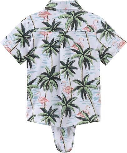 NOOMELFISH GIRLS TIE FRONT HAWAIIAN SUMPER TROPIC TROPIC TROPIC LITEVE BUNTER DOWN TOPS (5-12 years) in Saudi Arabia