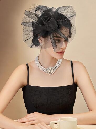 SWEETV Flower Fascinators Tea Party Hats for Women, Formal Headwear for Kentucky Derby, Cocktail, Wedding, Fancy Dress Party in Kuwait