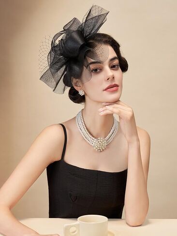 SWEETV Flower Fascinators Tea Party Hats for Women, Formal Headwear for Kentucky Derby, Cocktail, Wedding, Fancy Dress Party in Kuwait