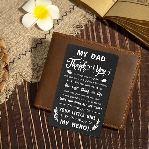 بطاقة عيد ميلاد أبي من ابنة ، أحب بطاقة محفظة أبي ، هدايا أبي من ابنة ، أبي سأكون دائمًا فتاتك الصغيرة in Kuwait