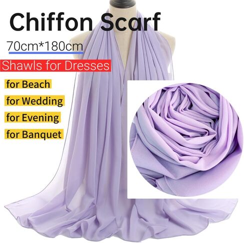Chiffon Hijab for Women Sheer Shawl and Wraps for Wedding Bridal Scarves Summer Lightweight Sun-proof Scarf in Saudi Arabia