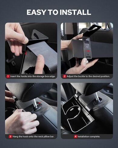 Benlari Car Headrest Backseat Organizer with 3.7" Cup Holder - 3 in 1 Seat Back Organizer Headrest Hooks, Multifunctional Storage for Car Backseat Travel Accessories (2pcs) in Saudi Arabia