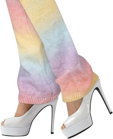 Benefeet Sox Womens Girls Cute Y2K Leg Warmers Kawaii Cotton Knit Knee High Stockings Colorful Tie-dye Winter Warm Leg Warmer in Saudi Arabia