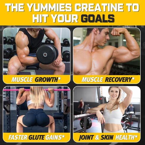 (180 Count) Creatine Monohydrate Gummies for Men & Women - Sugar Free, Creatine Pre Workout Gummies for Muscle Builder, Muscle Strength, Recovery, Endurance, Energy, Creatine for Women & Men, Vegan in Saudi Arabia