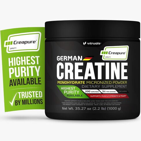 Creapure Creatine Monohydrate Powder – 10.58oz (0.66lb) (300g) German Creatine – Ultra-Pure for Strength & Recovery – 100% Made in Germany – with Scoop – Vegan, Keto-Friendly, Gluten-Free in Saudi Arabia