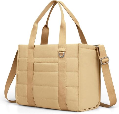 Travel Tote Bag for Women Work Puffer Laptop Crossbody Bags with Zipper Quilted Gym Tote Nylon Purse Shoulder Handbags in Kuwait