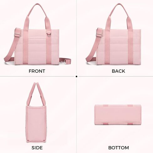 Travel Tote Bag for Women Work Puffer Laptop Crossbody Bags with Zipper Quilted Gym Tote Nylon Purse Shoulder Handbags in Saudi Arabia