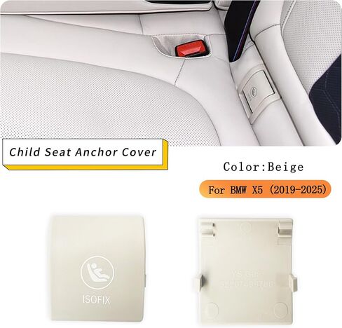 غطاء مرساة أمان لمقعد الأطفال الخلفي BMW X5 G05 بديل غطاء ISOFIX، متوافق مع غطاء مزلاج مقعد BMW 2019-2023 52207499786 أسود قطعة واحدة in Kuwait