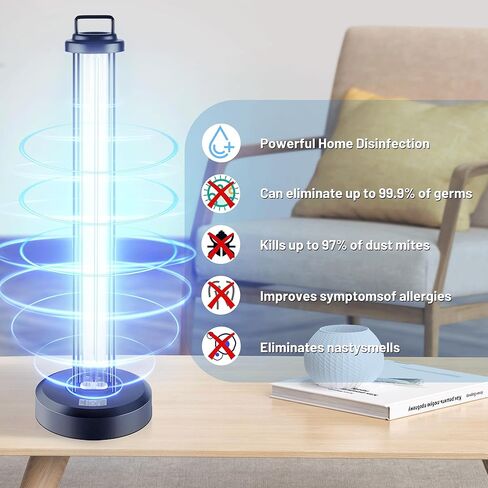 UV Sanitizer Light with Ozone UVC Lamp with 3-Level Timer for Small Space Disinfection 185nm Wavelength UVC Ray 6 Watts 110V (CTUV-6) in Kuwait