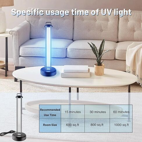 UV Sanitizer Light with Ozone UVC Lamp with 3-Level Timer for Small Space Disinfection 185nm Wavelength UVC Ray 6 Watts 110V (CTUV-6) in Kuwait