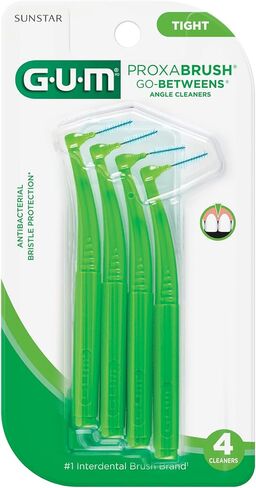 GUM Proxabrush Go-Betweens - Angled- Interdental Brushes - Soft Bristled Dental Picks for Plaque Removal Health - Safe for Braces & Dental Devices, 4ct (4pk) in Saudi Arabia